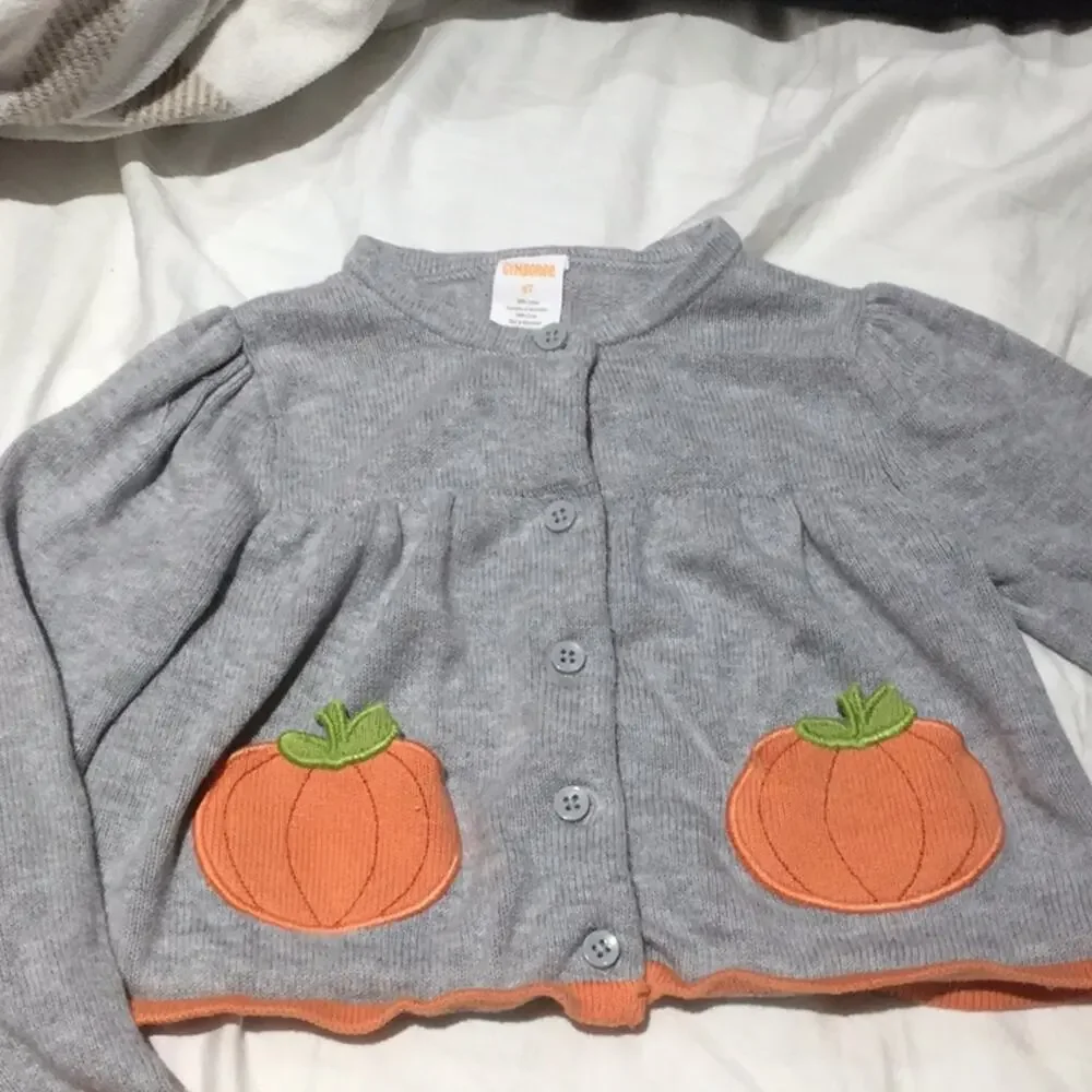 Gymboree 3t fall pumpkin sweater long t like new